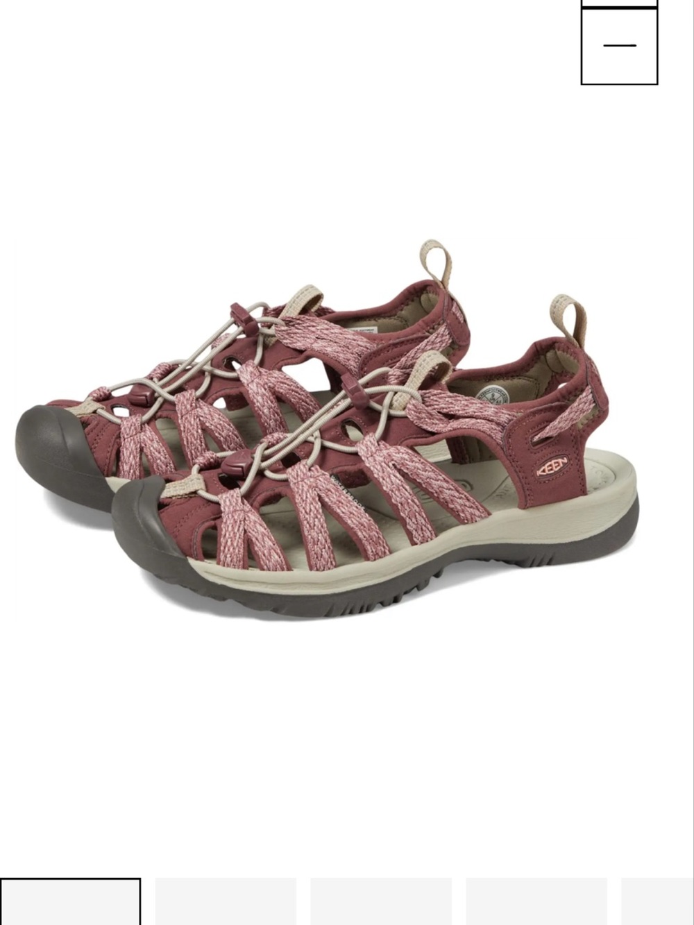 KEEN Whisper Women’s Closed-Toe Sport Sandals Rose Brown/Pink [SIZE 8.5]